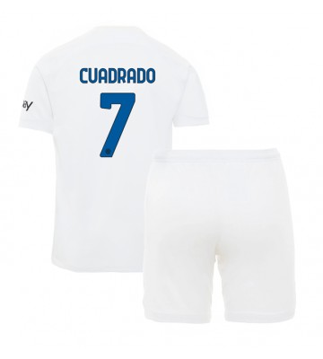Inter Milan Juan Cuadrado #7 Koszulka Wyjazdowych Dziecięca 2023-24 Krótki Rękaw (+ Krótkie spodenki)